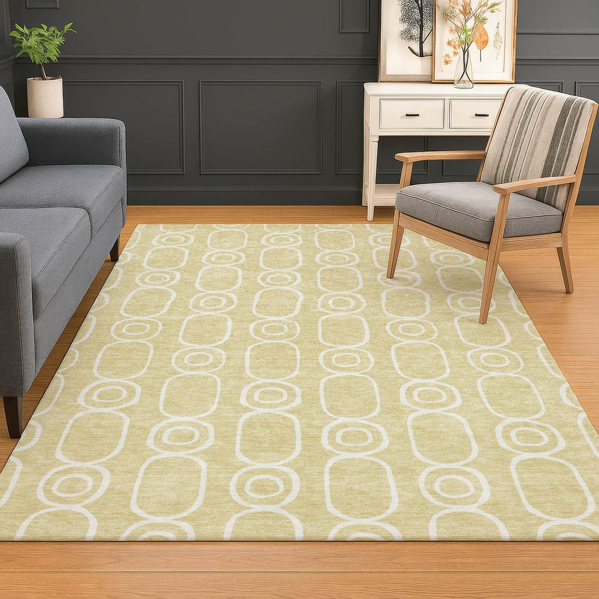 Dalyn The Reserve TR6 Wheat Rug shown in a room