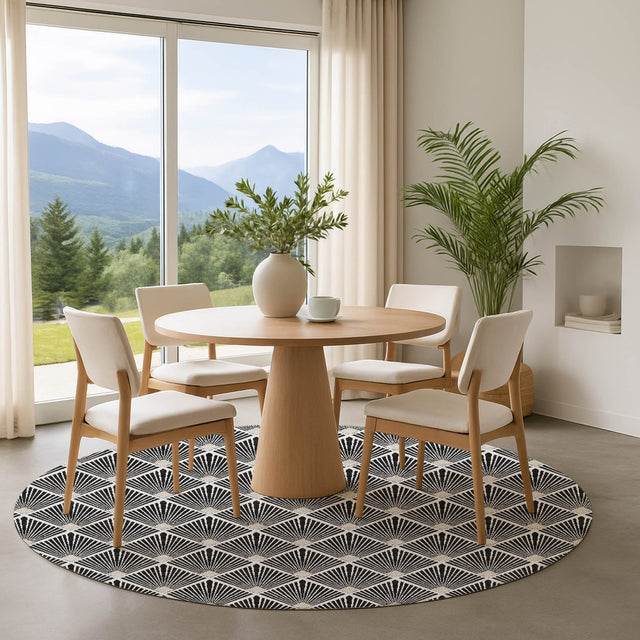 Dalyn The Reserve TR9 Black Rug shown in a room