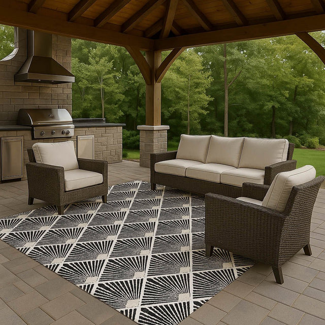 Dalyn The Reserve TR9 Black Rug outdoor lifestyle image