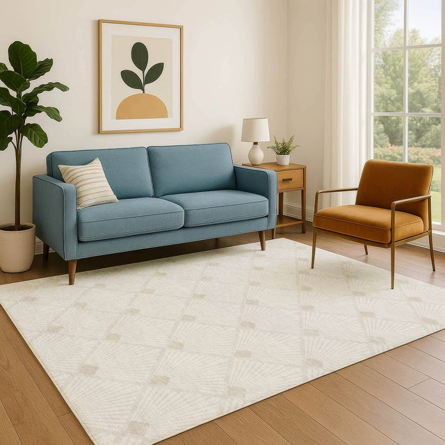 Dalyn The Reserve TR9 Ivory Rug shown in a room