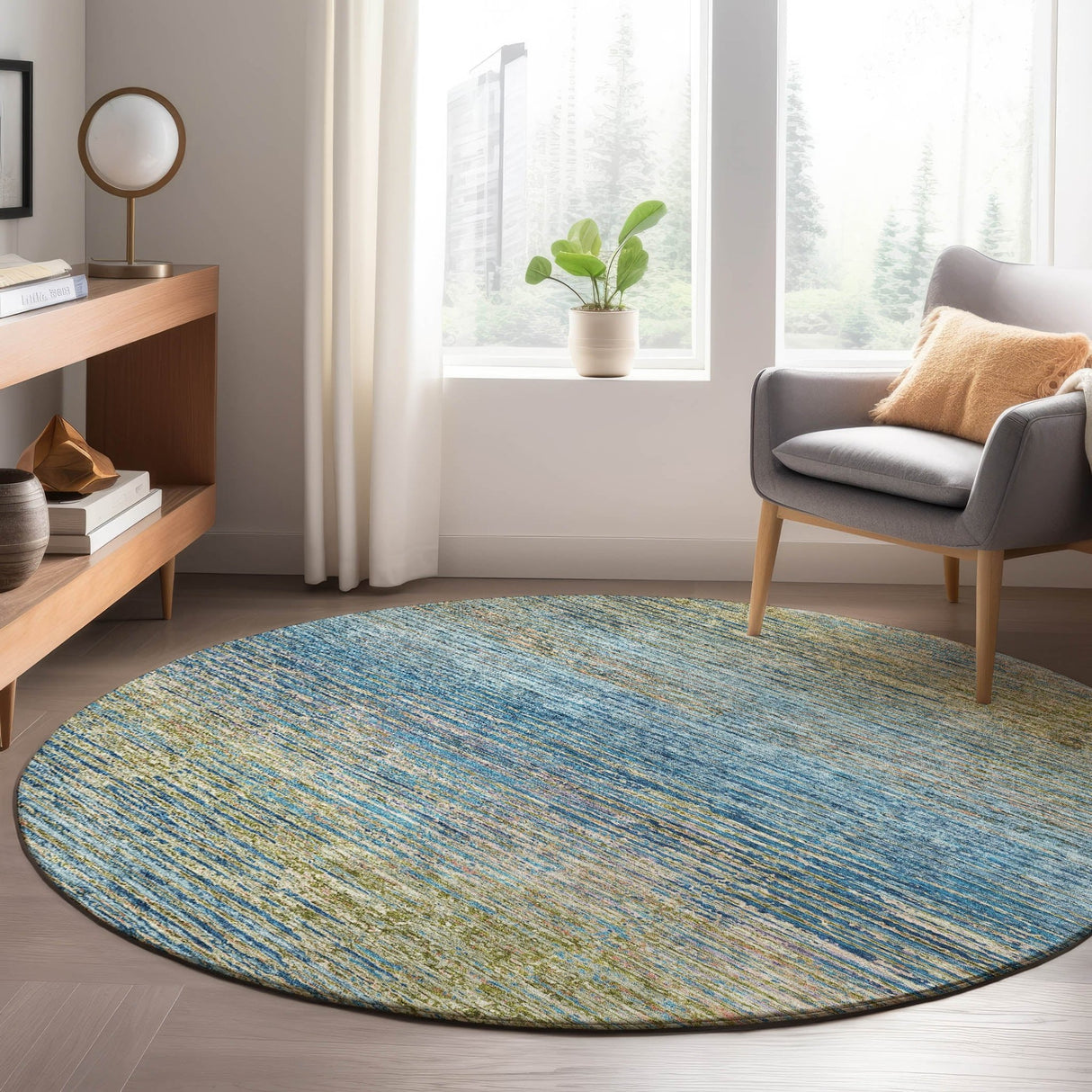 Dalyn Trevi TV1 Denim Rug shown in a room