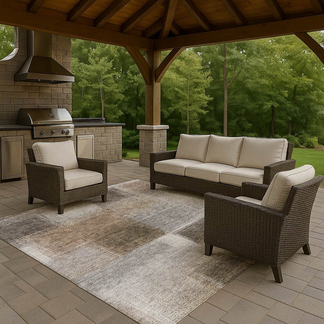 Dalyn Trevi TV10 Pewter Rug outdoor lifestyle image