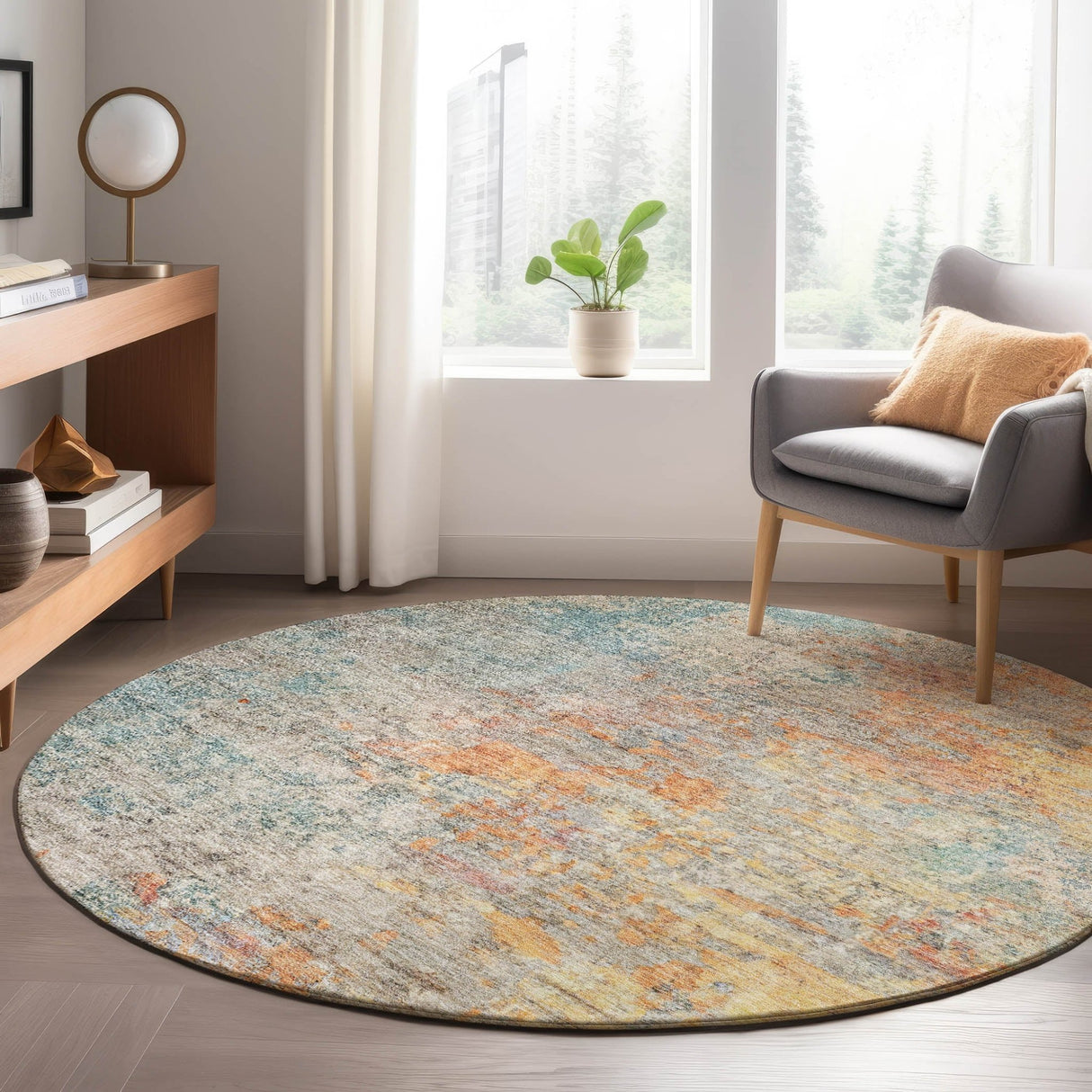 Dalyn Trevi TV13 Teal Rug shown in a room