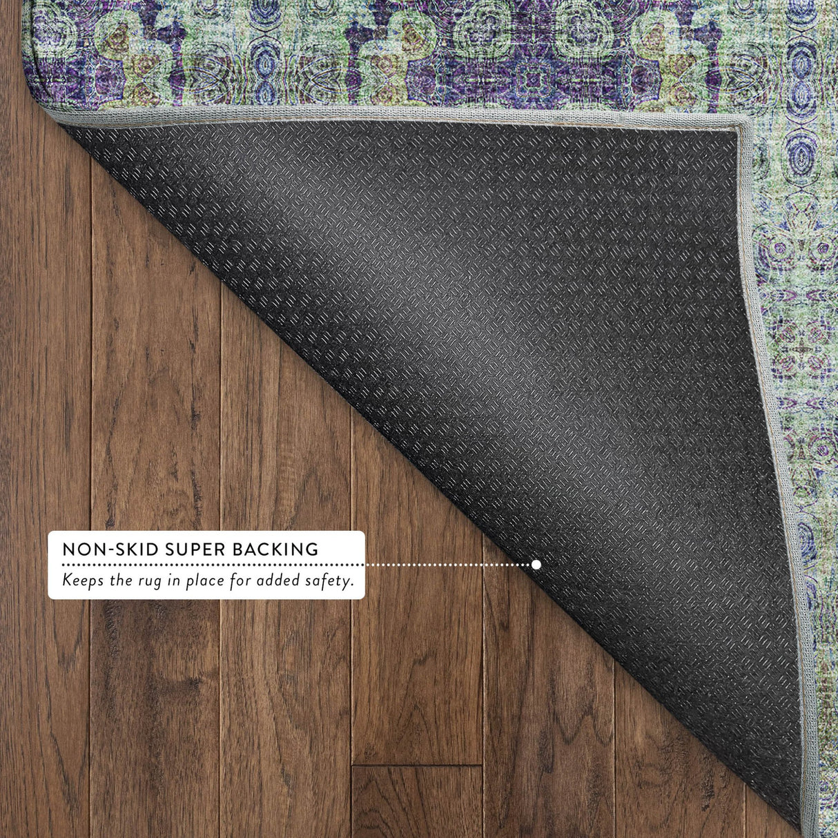 Dalyn Trevi TV16 Purple Rug backing detail