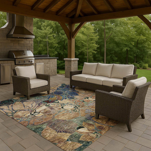 Dalyn Trevi TV17 Beige Rug outdoor lifestyle image