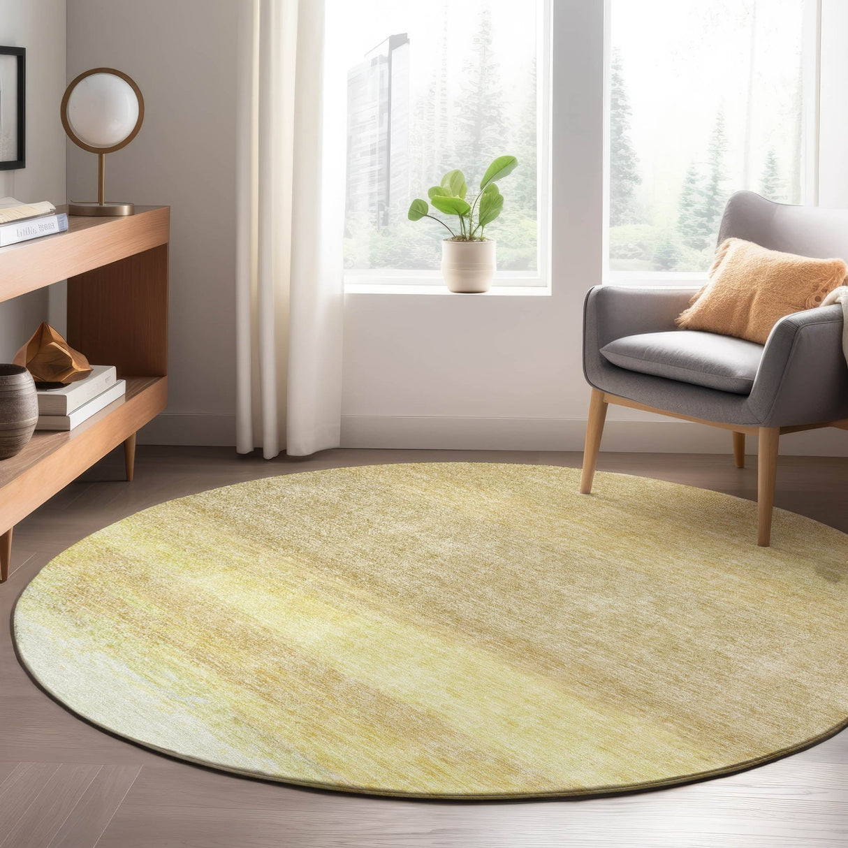 Dalyn Trevi TV2 Tan Rug shown in a room