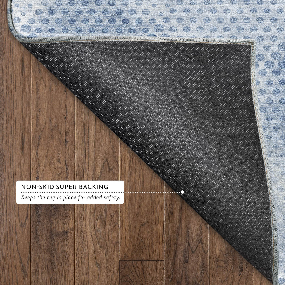 Dalyn Trevi TV4 Blue Rug backing detail