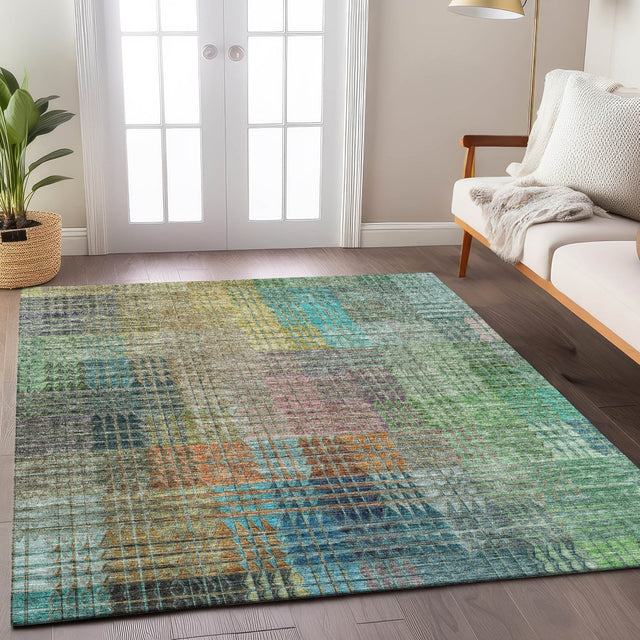 Dalyn Trevi TV6 Green Rug shown in a room