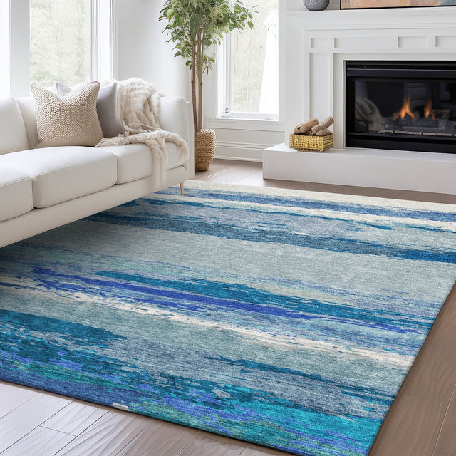 Dalyn Trevi TV8 Blue Rug shown in a room