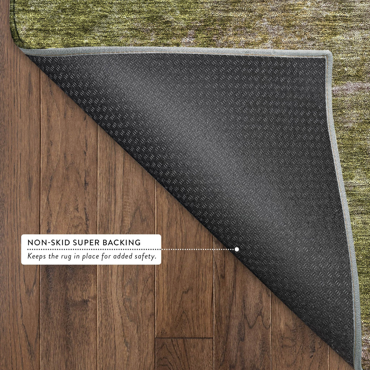 Dalyn Trevi TV9 Green Rug backing detail