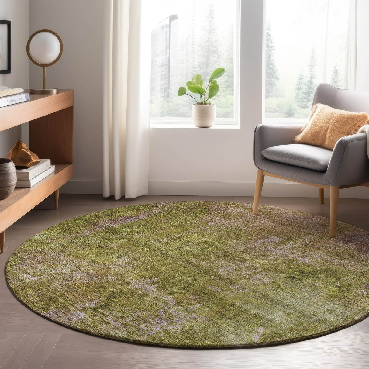 Dalyn Trevi TV9 Green Rug shown in a room