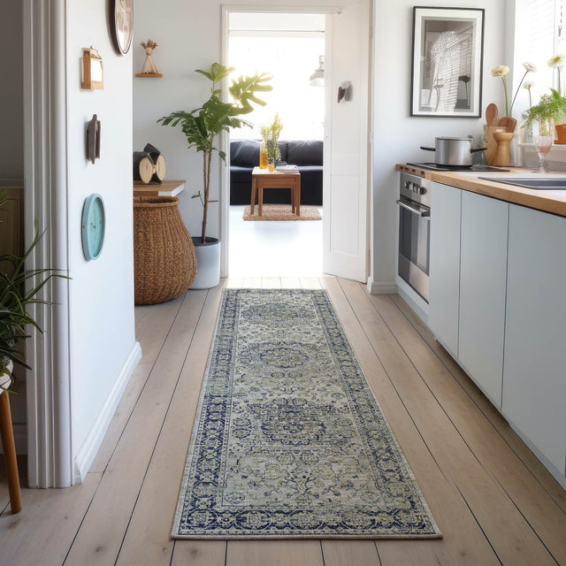 Dalyn Tuscany TU1 Silver Rug shown in a room
