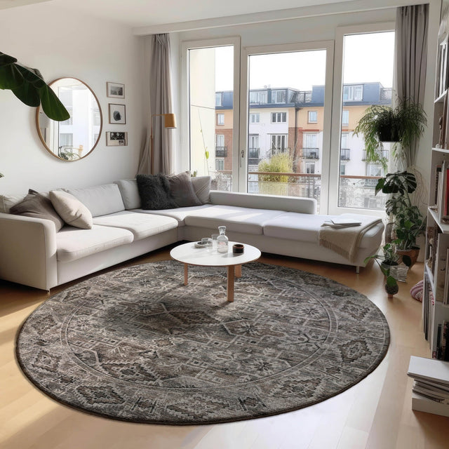 Dalyn Tuscany TU10 Gray Rug shown in a room