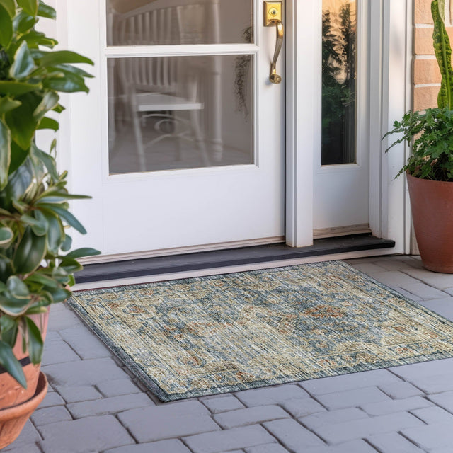 Dalyn Tuscany TU13 Teal Rug outdoor lifestyle image