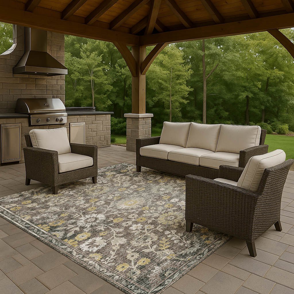 Dalyn Tuscany TU2 Gray Rug outdoor lifestyle image