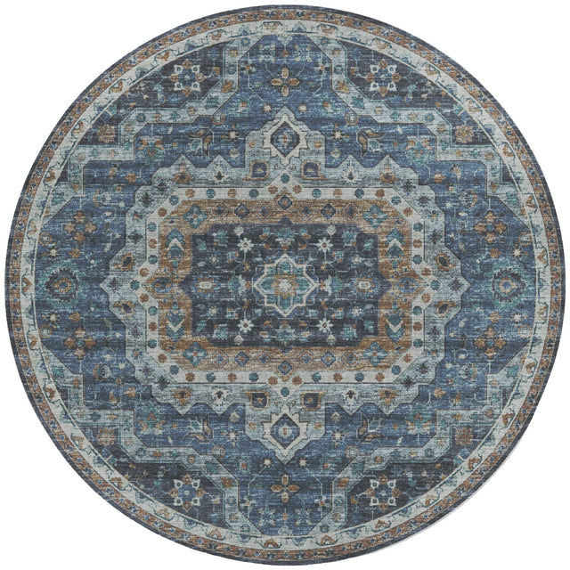 Dalyn Tuscany TU4 Blue Rug round rug