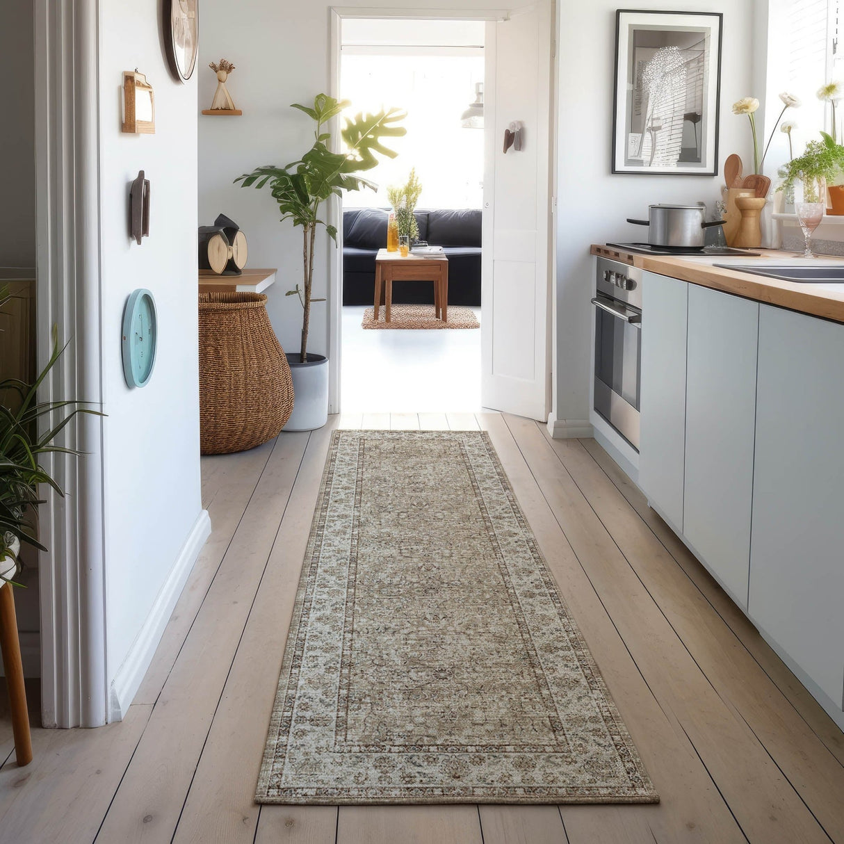 Dalyn Tuscany TU5 Taupe Rug shown in a room