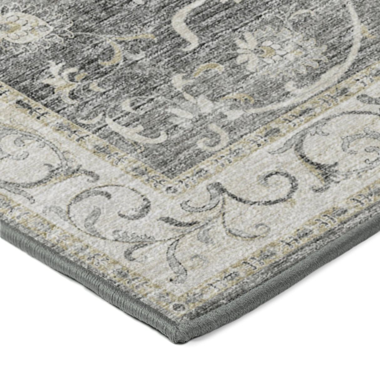 Dalyn Tuscany TU6 Charcoal Rug corner detail