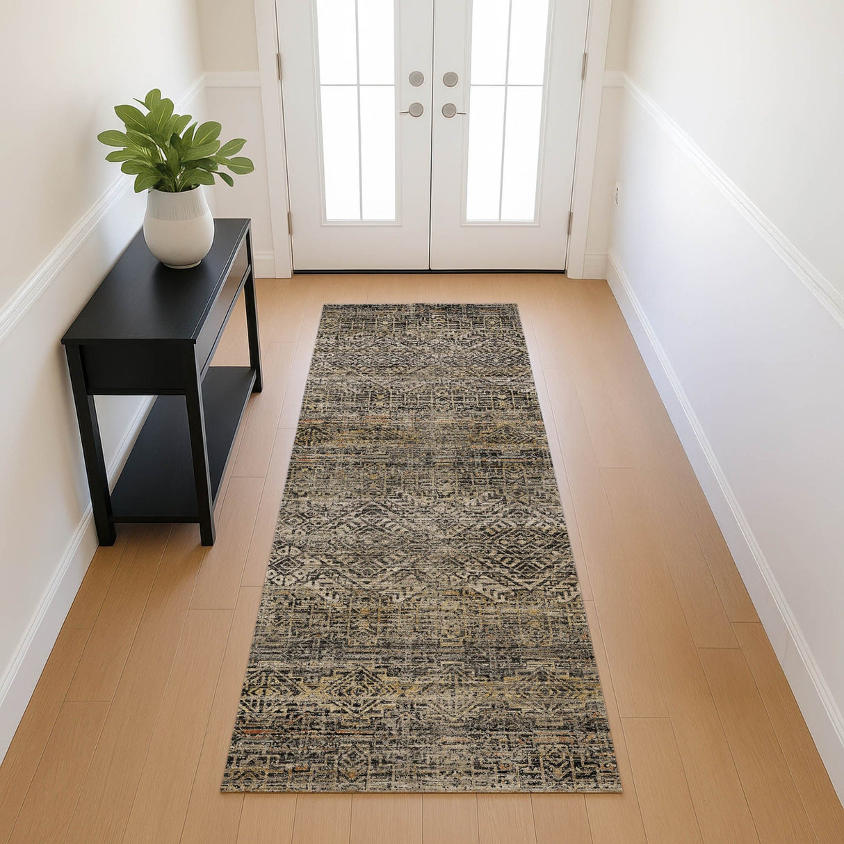 Dalyn Vico VC8 Black Rug shown in a room