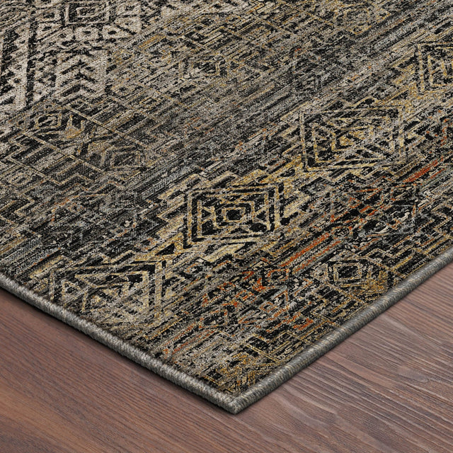 Dalyn Vico VC8 Black Rug corner detail