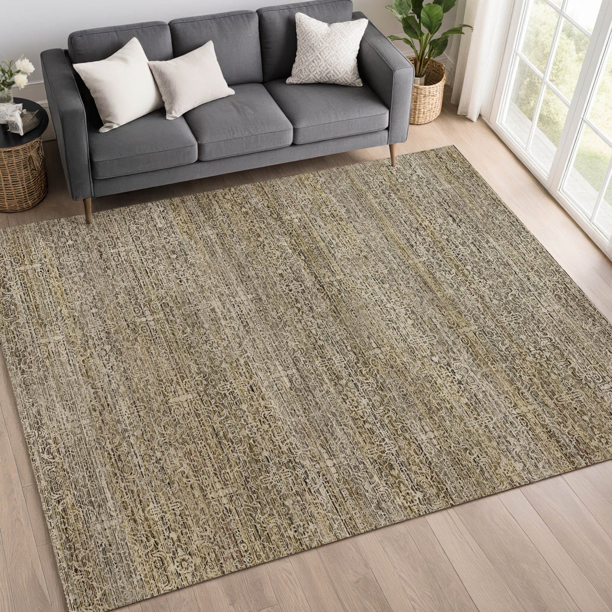 Dalyn Vico VC9 Khaki Rug shown in a room