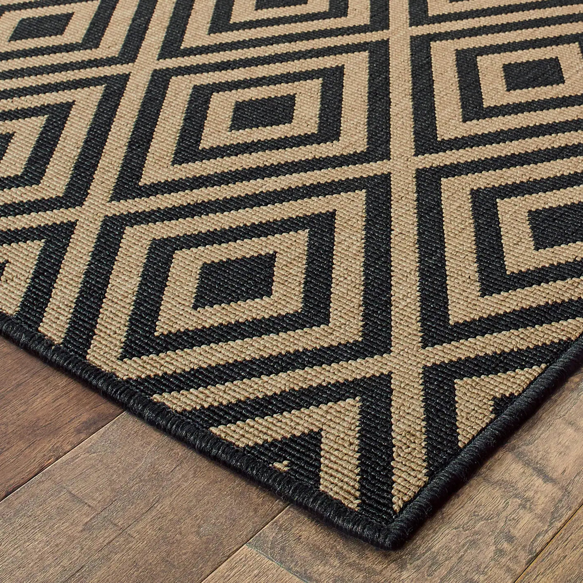 Oriental Weavers Sphinx Marina 2335K Black / Tan Rugs - corner detail