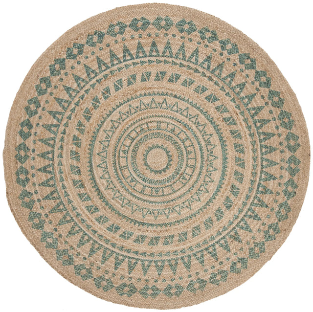 Safavieh Natural Fiber 5'-0" x 5'-0" Rug in Aqua / Natural