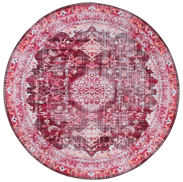 Safavieh Tucson 6'-0" x 6'-0" Rug in Burgundy / Pink