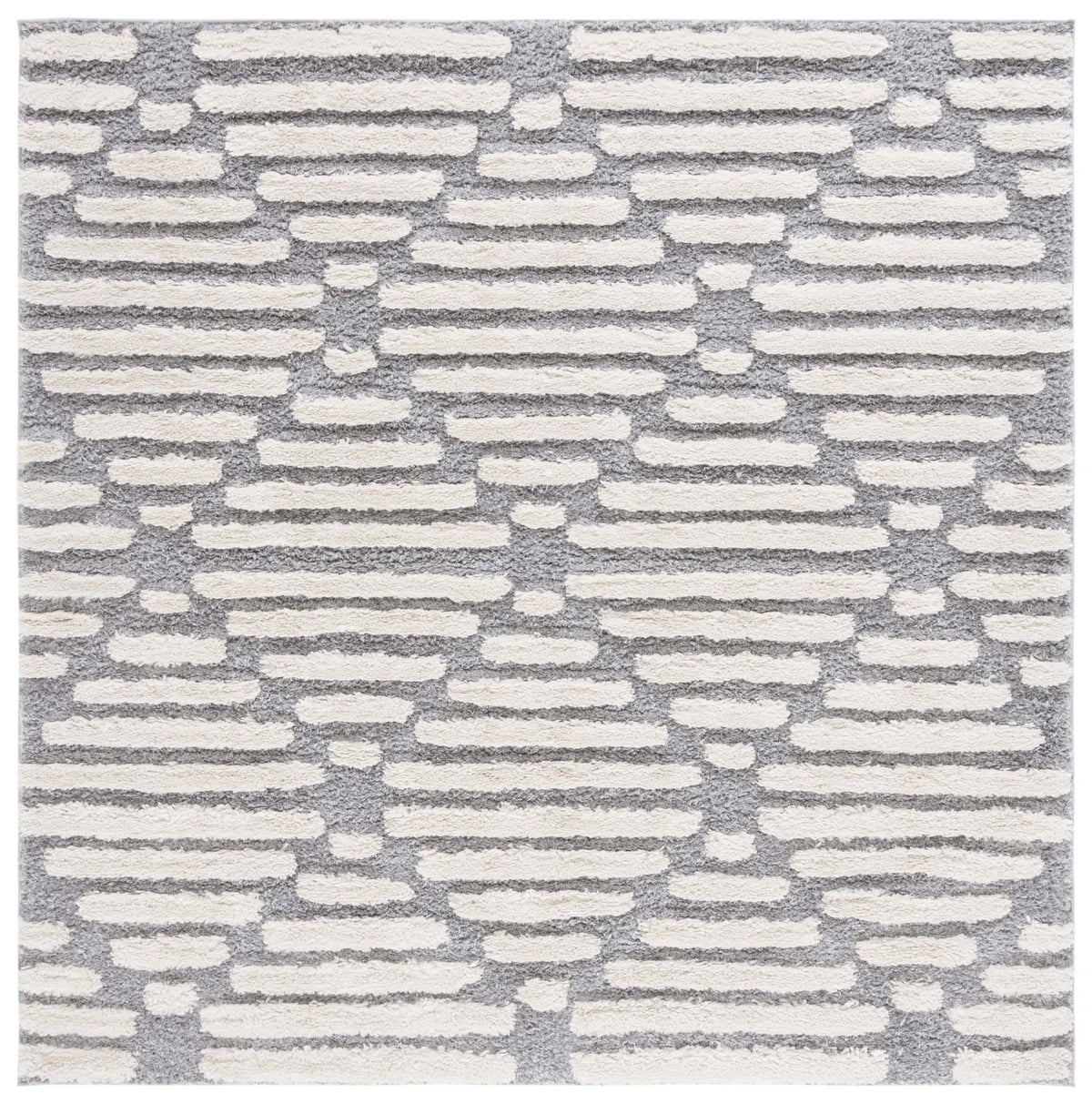 Safavieh Hi-Lo Shag 6'-7" x 6'-7" Rug in Grey / Beige