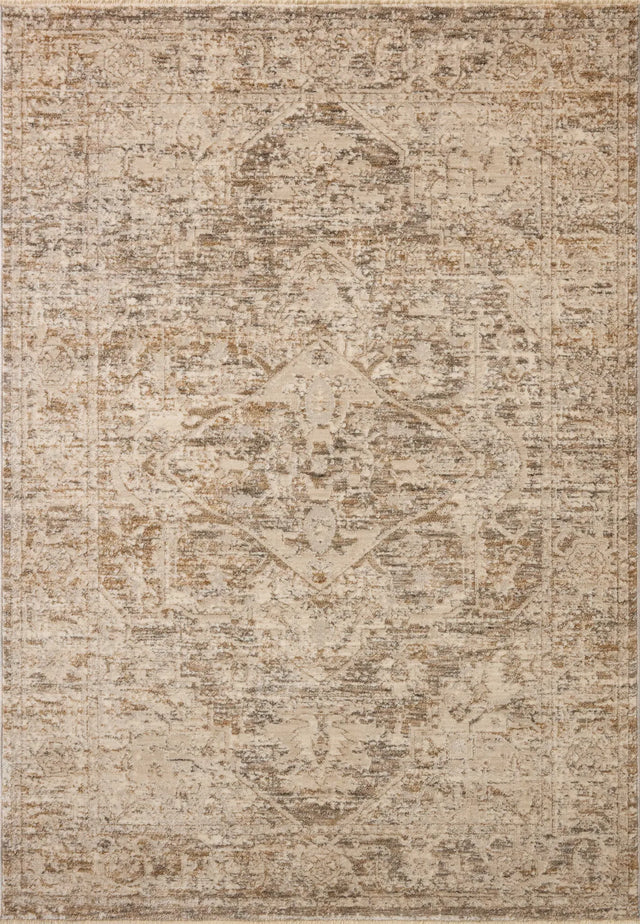 Loloi Clarisse CLS-02 Traditional Power Loomed Smoke, Natural Rug - main flat