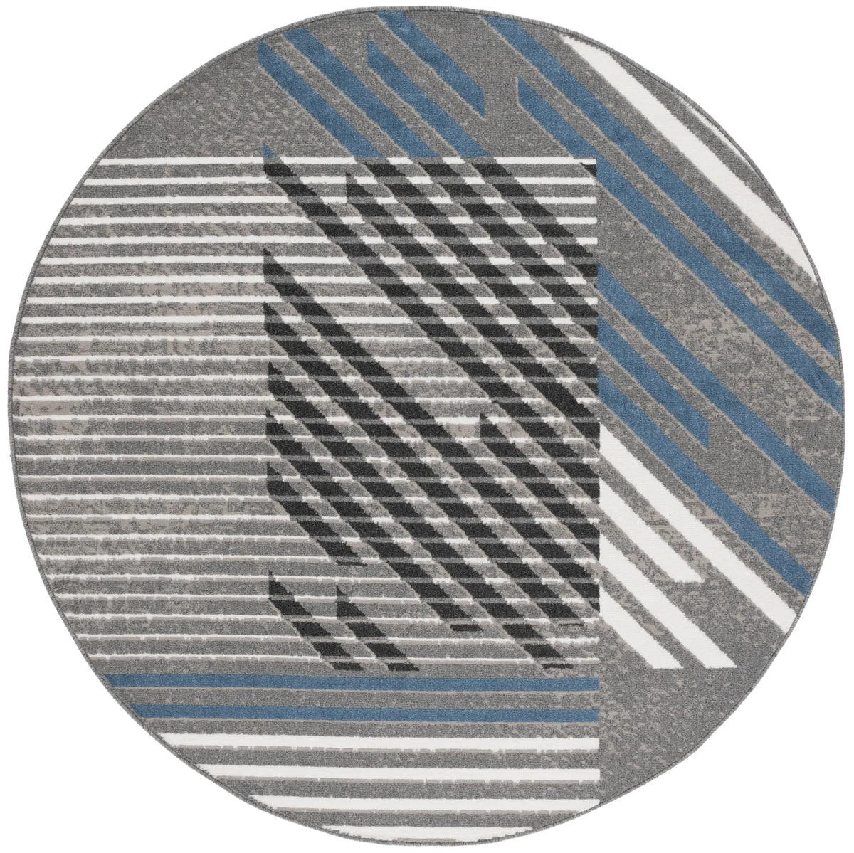 Safavieh Pyramid 6'-7" x 6'-7" Rug in Grey / Blue Ivory