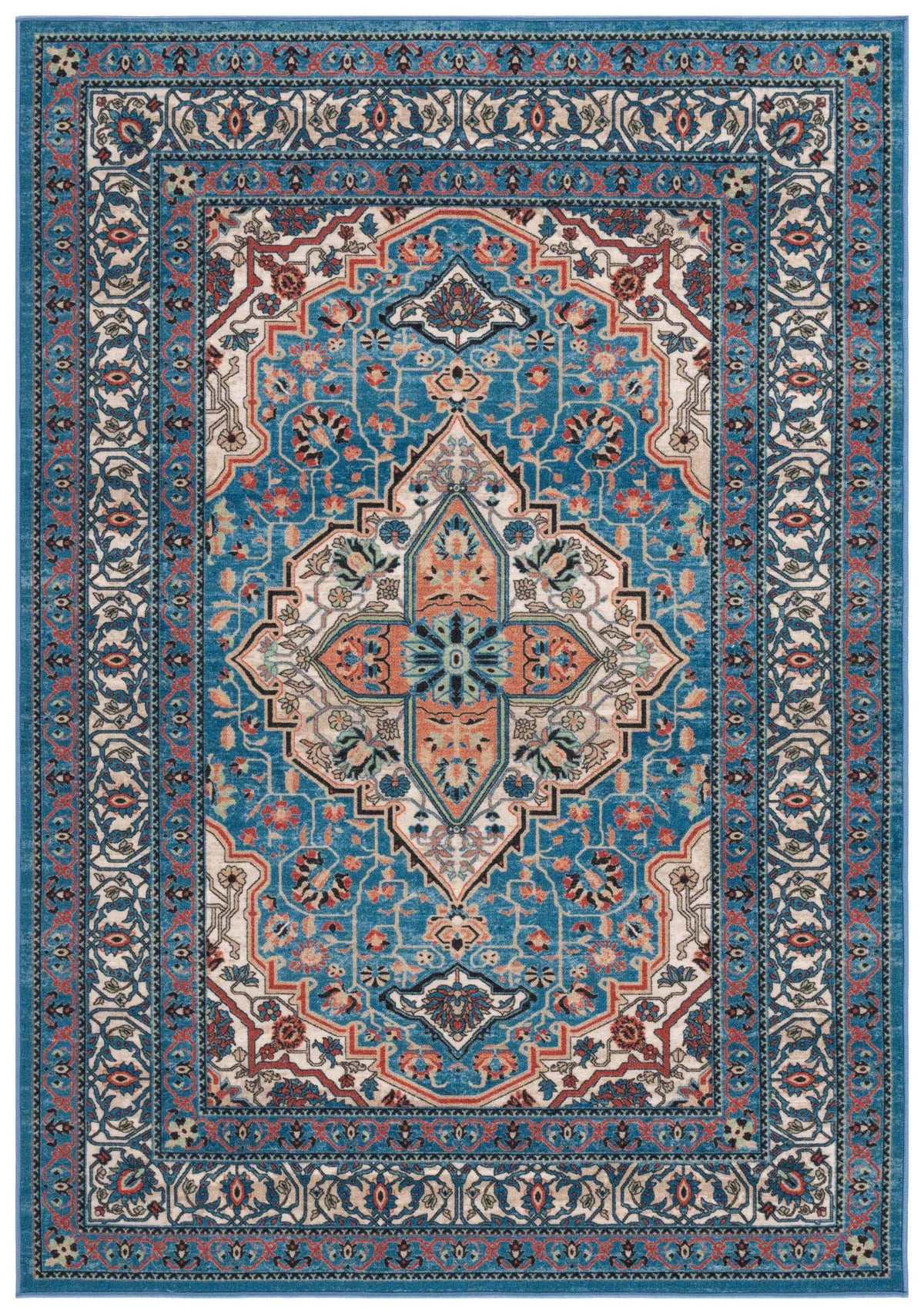 Safavieh Journey 4'-4" x 6'-4" Rug in Blue / Ivory