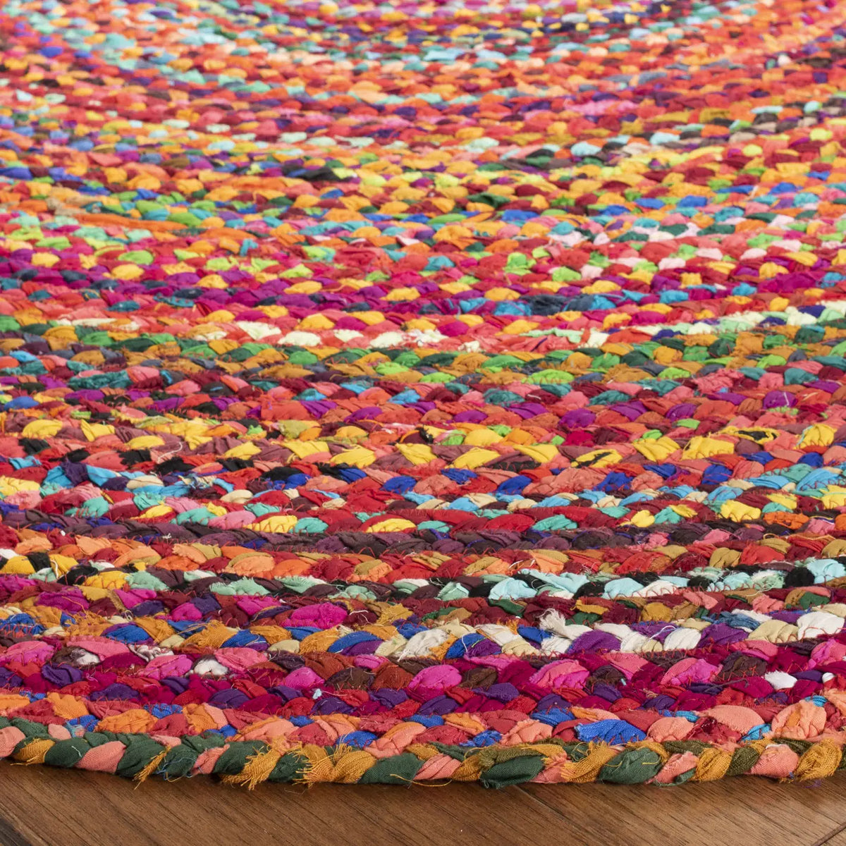 Safavieh Braided 5'-0" x 5'-0" Rug in Rust / Multi