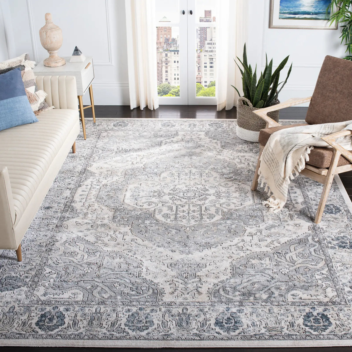 Safavieh Oregon 800 10'-0" x 14'-0" Rug in Ivory / Grey