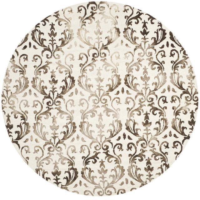 Safavieh Dip Dye 7'-0" x 7'-0" Rug in Ivory / Chocolate