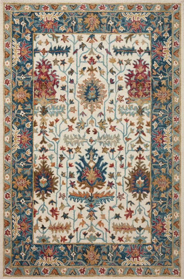 Loloi Victoria Vk-23 Ivory/Sky Rug - main flat