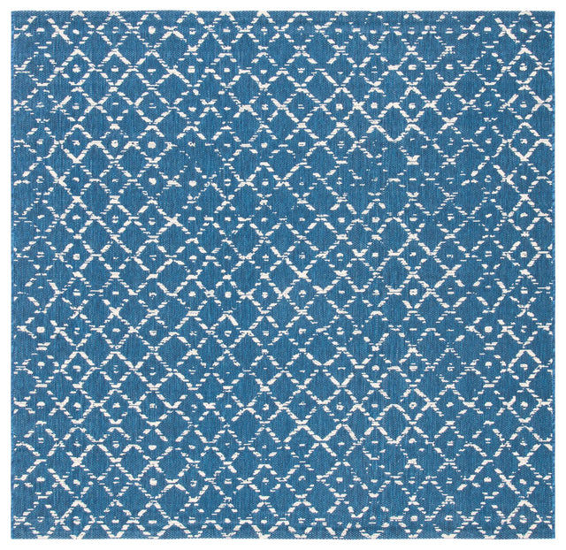 Safavieh Courtyard 6'-7" x 6'-7" Rug in Navy / Ivory