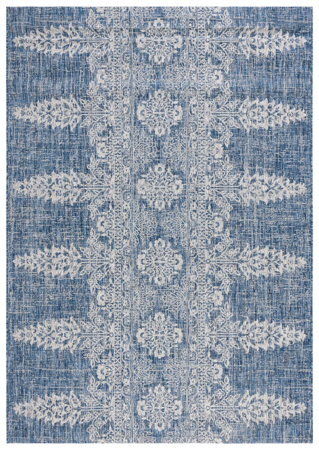 Safavieh Courtyard 6'-7" x 9'-6" Rug in Navy / Grey