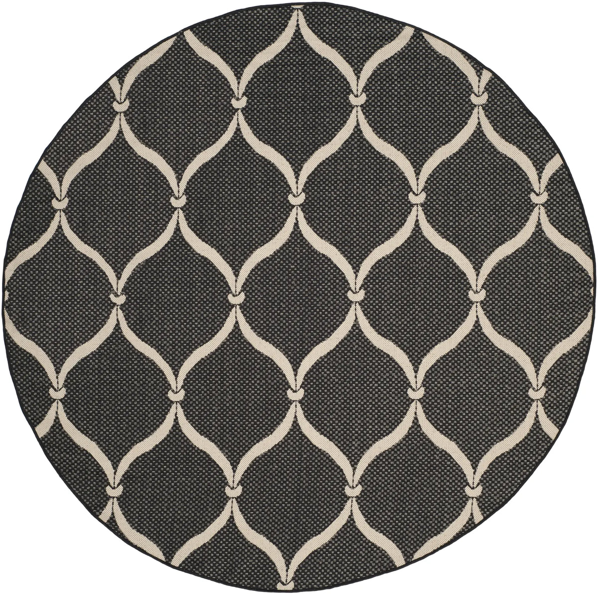 Safavieh Courtyard 6'-7" x 6'-7" Rug in Black / Beige