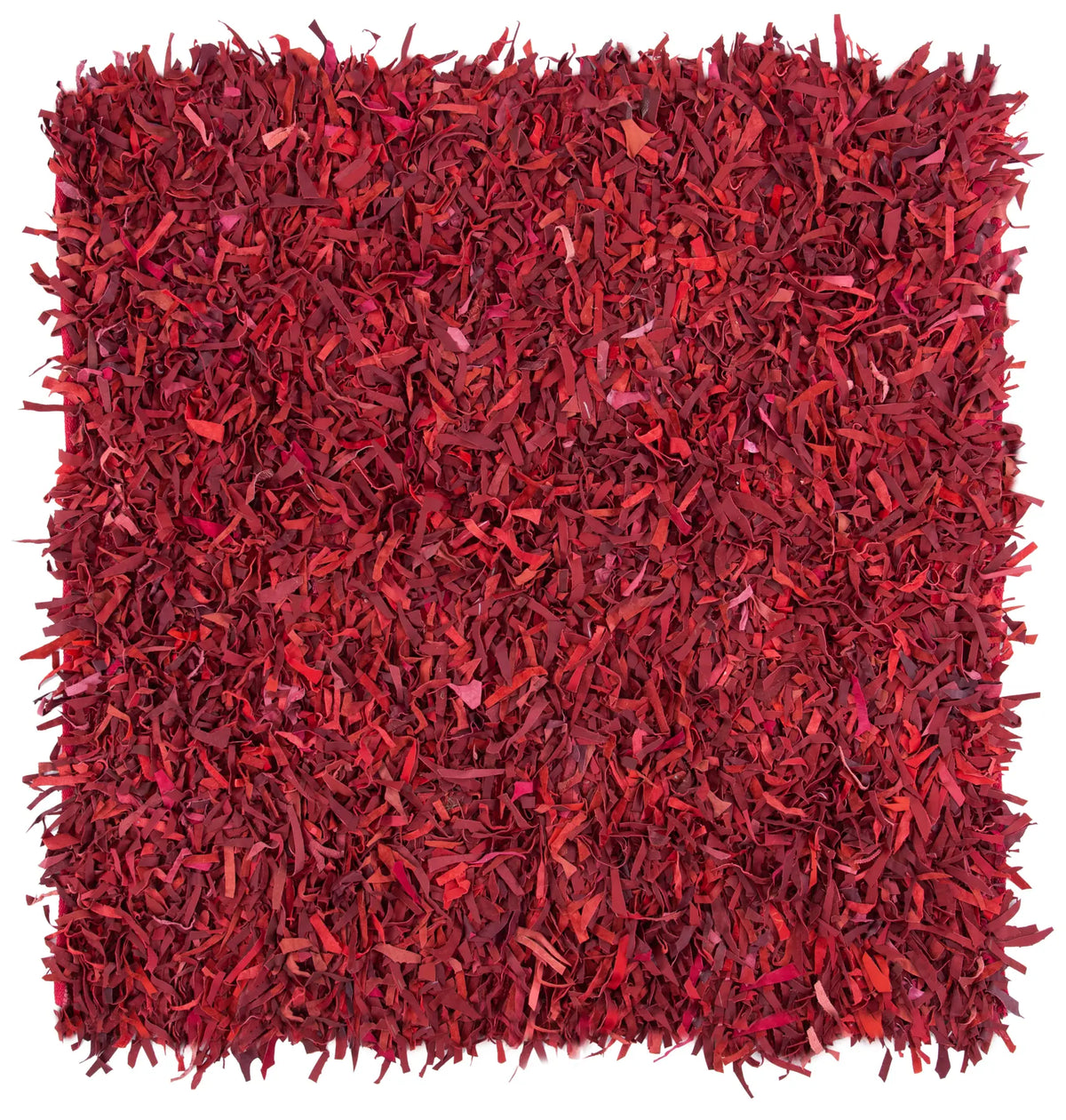 Safavieh Leather Shag 5'-0" x 5'-0" Rug in Red