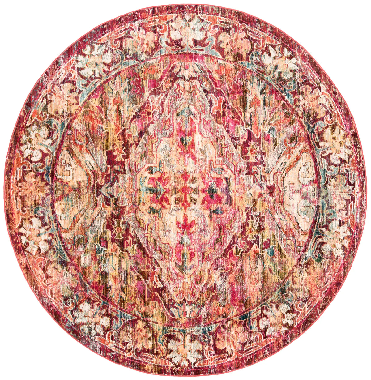 Safavieh Crystal 7'-0" x 7'-0" Rug in Fuchsia / Light Blue