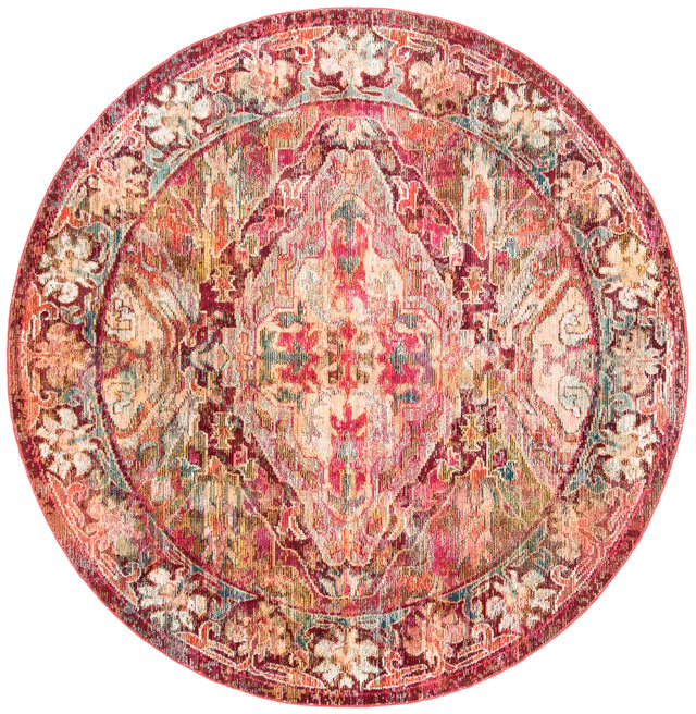 Safavieh Crystal 7'-0" x 7'-0" Rug in Fuchsia / Light Blue