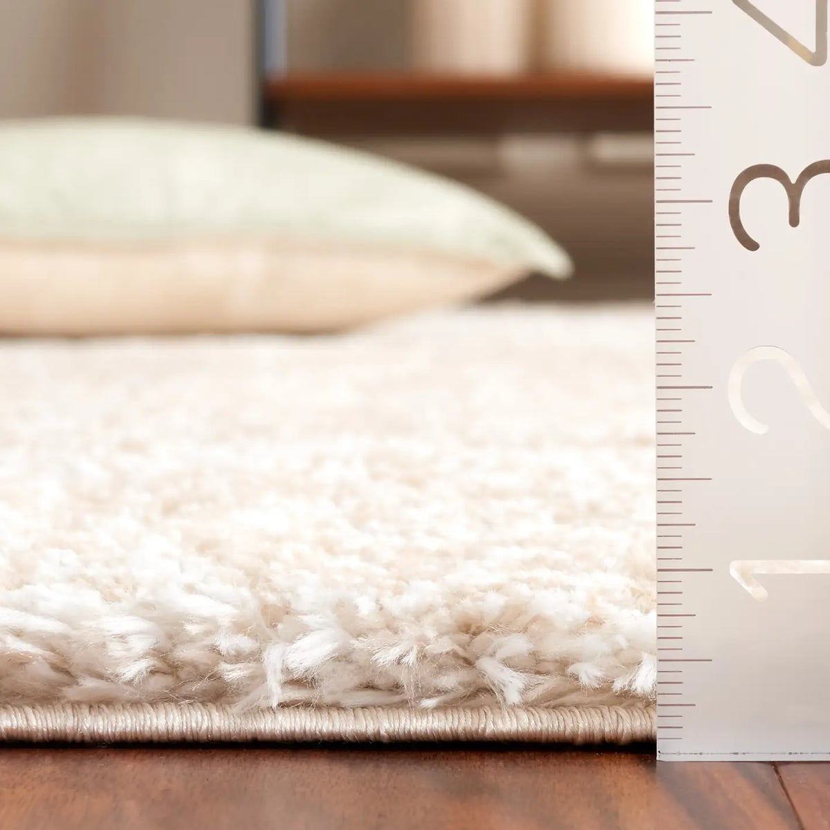 Safavieh Tahoe Shag 4'-0" x 6'-0" Rug in Ivory / Gold