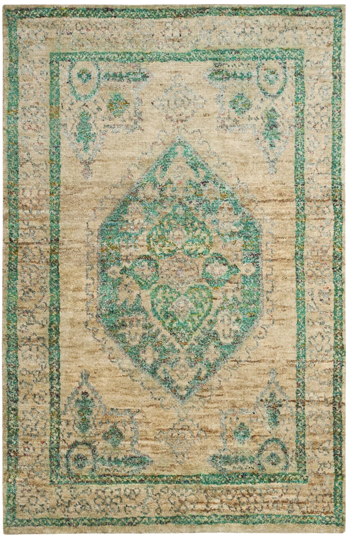 Safavieh Tangier 5'-0" x 8'-0" Rug in Beige / Emerald