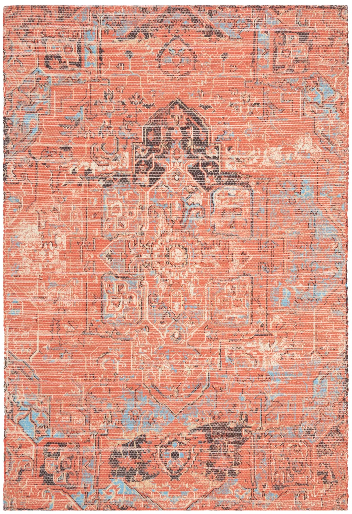 Safavieh Saffron 4'-0" x 6'-0" Rug in Rust / Blue