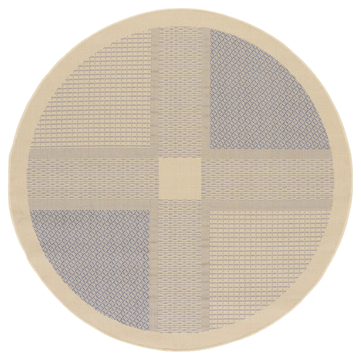 Safavieh Courtyard 5'-3" x 5'-3" Rug in Natural / Blue