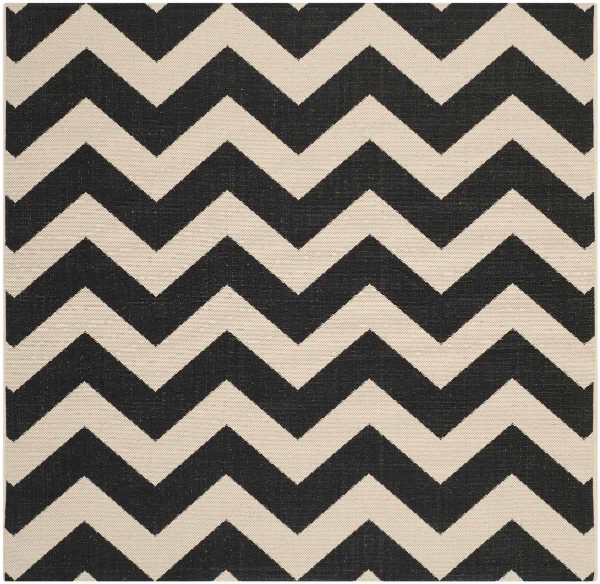 Safavieh Courtyard 5'-3" x 5'-3" Rug in Black / Beige