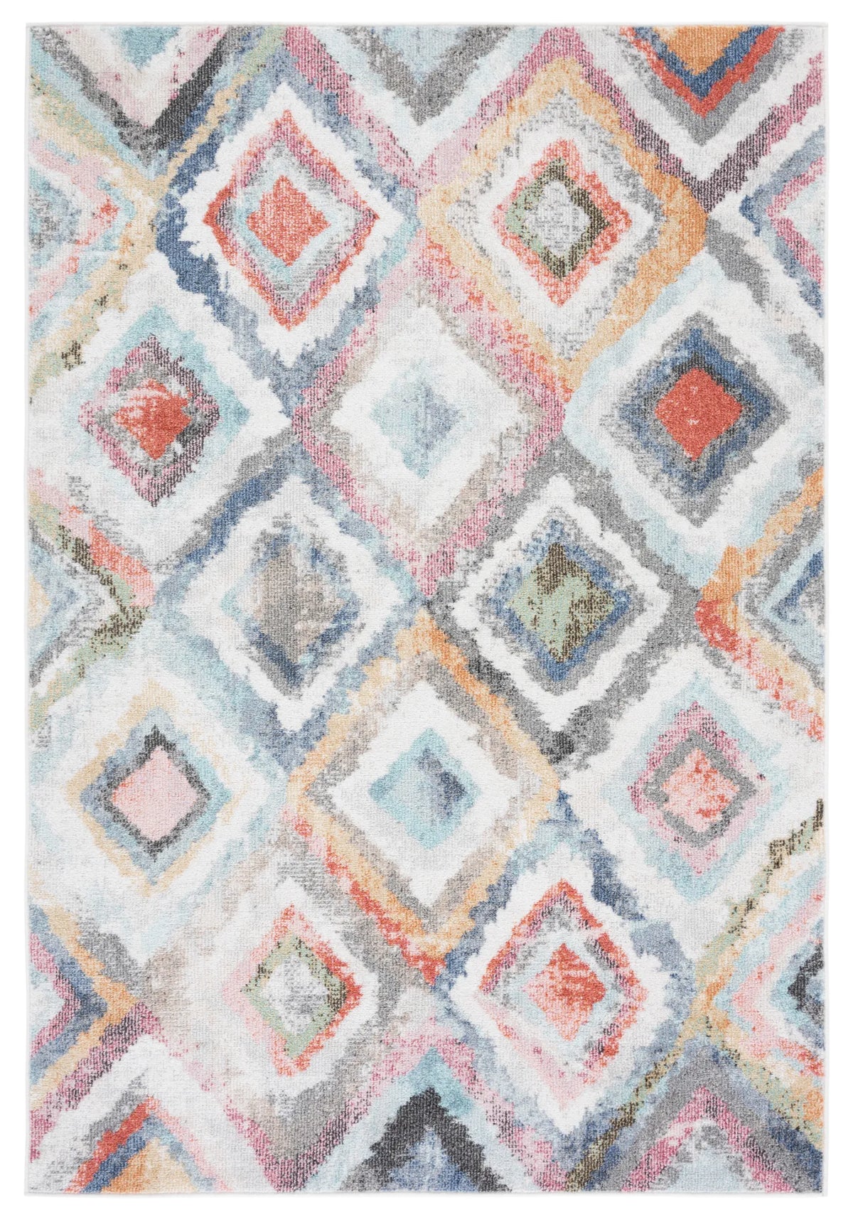 Safavieh Phoenix 500 4'-5" x 6'-5" Rug in Blue / Red