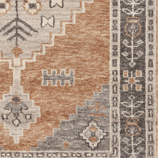 Chandra Leela LEE-57100 Rust / Gray / Brown rug, close-up detail
