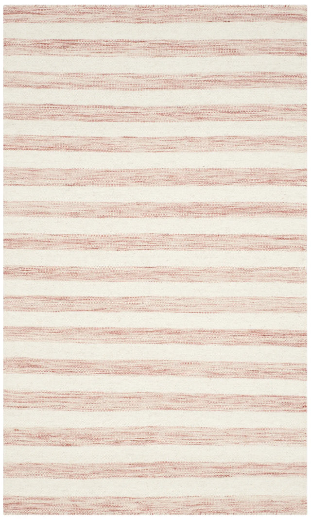 Safavieh Dhurries 3'-0" x 5'-0" Rug in Rust / Ivory